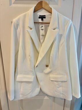 NWT! Lane Bryant Ivory Textured Blazer
